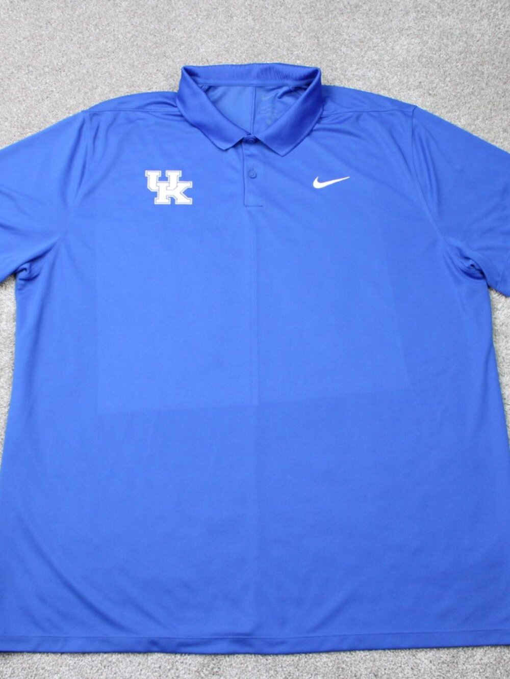 Nike Kentucky Wildcats Polo Shirt Mens 2XL XXL Blue Dri-Fit NCAA Short Sleeve